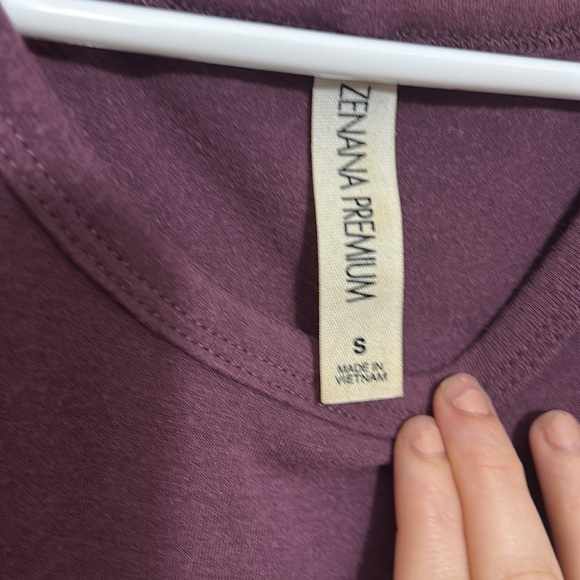 Zenana Prenmium Purple Cold Shoulder Top - Picture 2 of 4